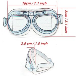 MUXSAM Vintage Motorcycle Goggles, ATV Motocross Goggles, Dirt Bike Racing Riding Off Road Scooter Glasses, Windproof Dustproof Eyewear for Adults Men Women, Copper Frame Colorful Lens