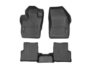 weathertech custom fit floorliners for jeep renegade - 1st & 2nd row (44814-1-2), black