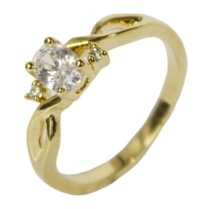 RS Covenant Women's 18 Kt Gold Plated Dress Ring Oval Cut CZ 113 (6)