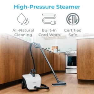 Pure Enrichment PureClean Steam Cleaner with 17 Accessories, Multi-Purpose Household Rolling Steamer for Chemical-Free Deep Cleaning of Floors, Upholstery, Windows, Grout, Grills, Cars, and More