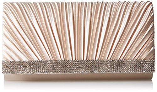 Jessica McClintock womens Chloe Satin Clutch Evening Handbag, Champagne, One Size US