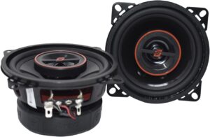 cerwin-vega! hed series 4" 2-way coaxial speakers, 4Ω impedance, 30w rms, high-performance car audio system, durable stamped steel frame, graphite cone, pei tweeter for superior sound h740