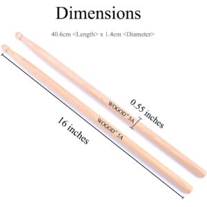 WOGOD 5A Drum Sticks Maple Drumsticks (Two pair)