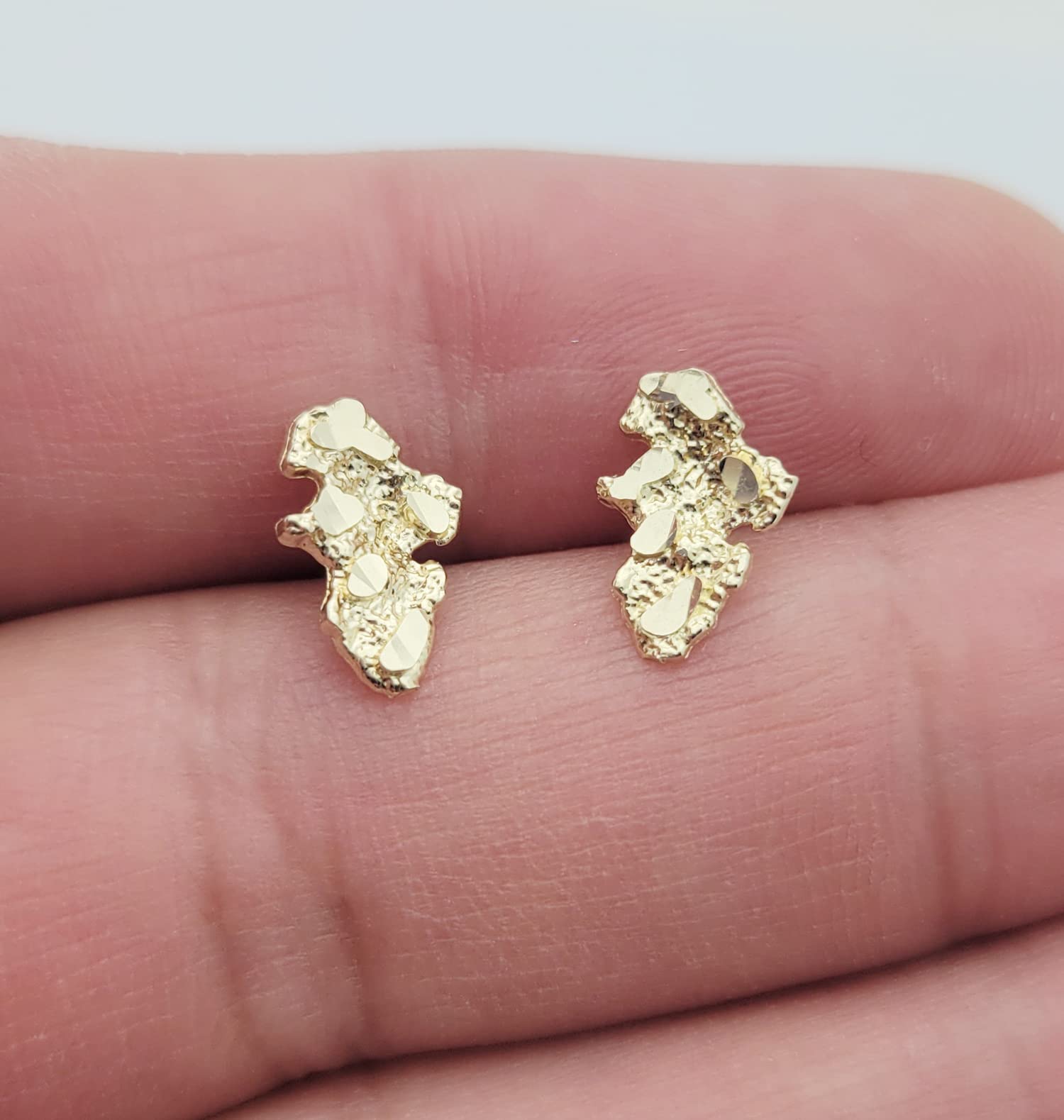 10k Yellow Gold Small Nugget Earrings