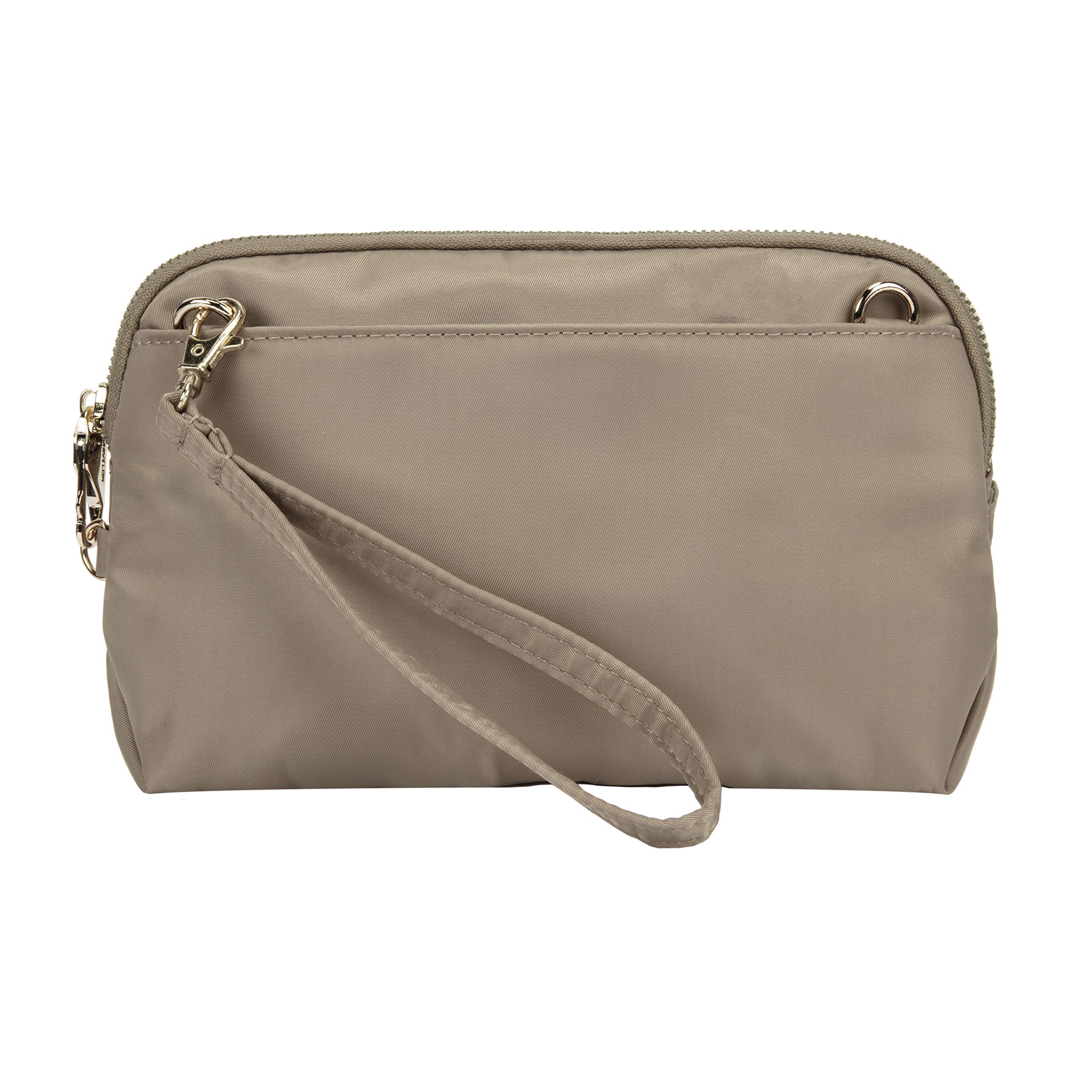 Travelon Women's Anti-Theft Tailored Convertible Crossbody Clutch, Sable, 9 x 5.25 x 2