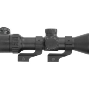 Monstrum 3-12x42 AO Rifle Scope with Illuminated Mil-Dot Reticle and Offset Reversible Scope Rings | Black