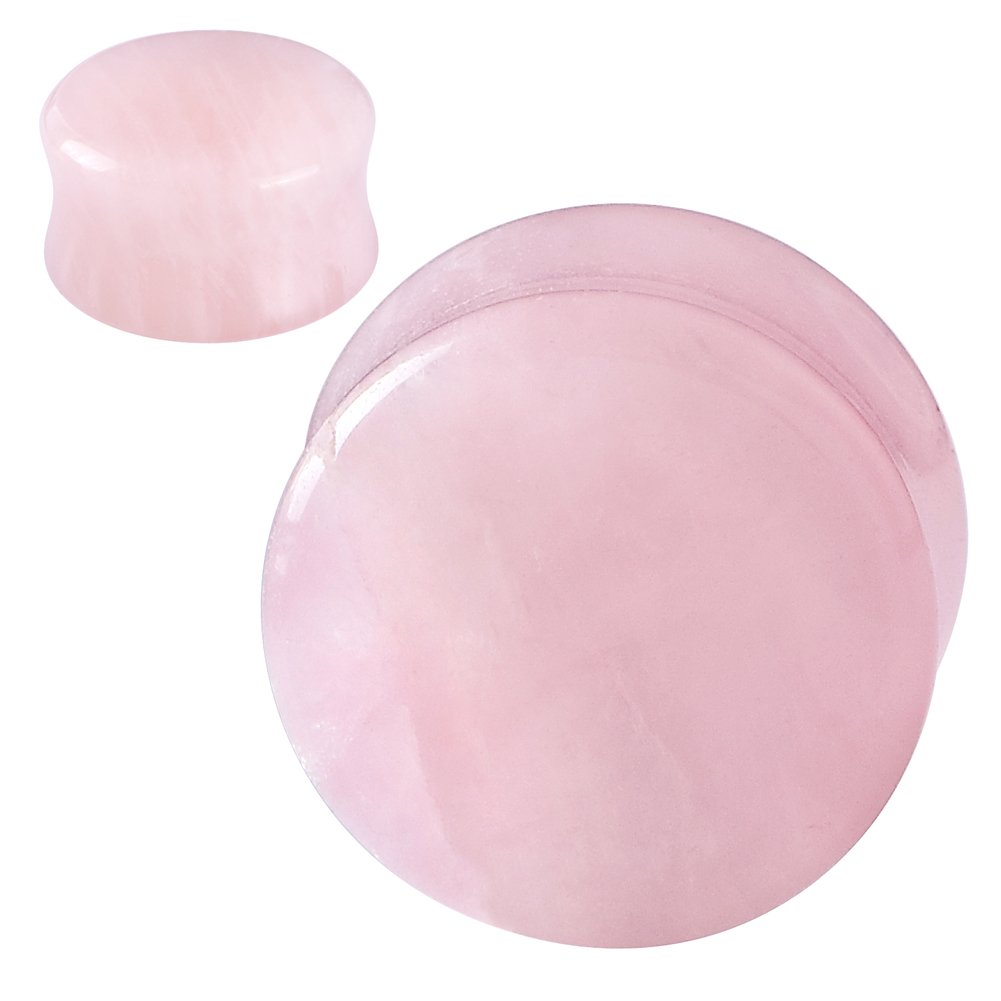 Oyaface 2pcs Stone Ear Gauges Flesh Tunnels Plugs Stretchers Expander Multi-styles 2g-5/8 ((Rose Quartz Stone),5/8"(16mm))