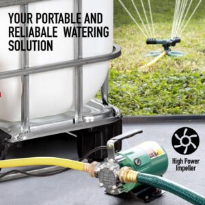 SumpMarine Water Transfer Pump, 115V 330 Gallon Per Hour - Portable Electric Utility Pump with 6' Water Hose Kit - To Remove Water From Garden, Hot Tub, Rain Barrel, Pool, Ponds, Aquariums, and More