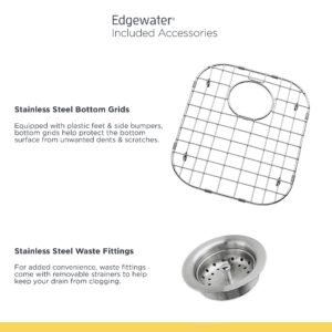 American Standard 18SB.9252211.075 Edgewater Zero Radius Dual Mount 25x22 Single Bowl w/Grid and Drain, Stainless Steel