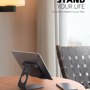 Lamicall Tablet Stand Adjustable, Tablet Holder : Desktop Tablet Accessories Holder Dock Compatible with 4-13" Tablet Such as iPad Pro 11, 9.7, 10.5, Air Mini 2 3 4, Kindle, Nexus, E-Reader, Black