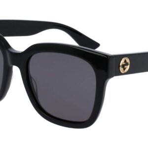 Gucci Women's GG0034S 001 Sunglasses, Black (Black/Grey), 54, Black (Black/Grey)