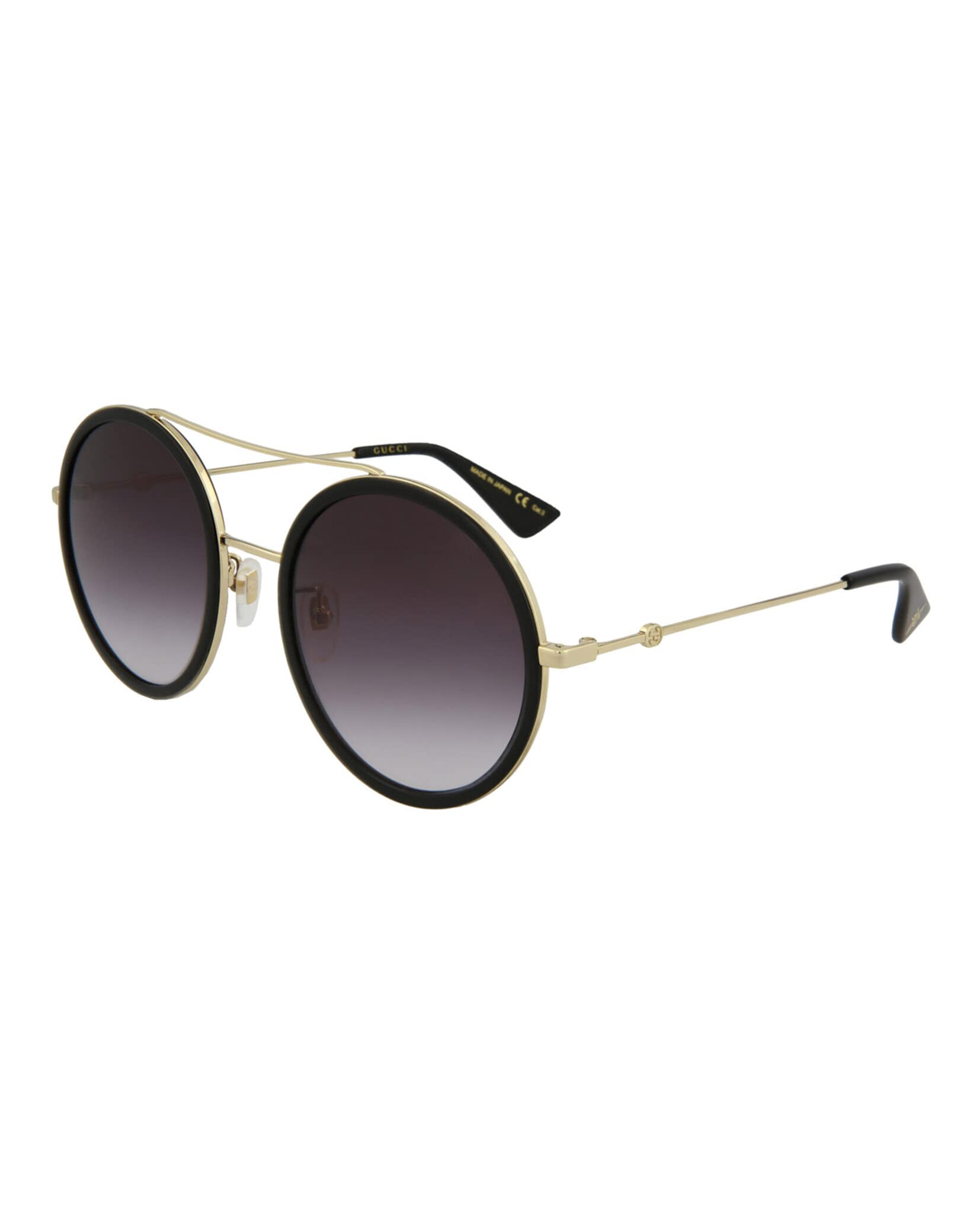 Gucci Casual Rectangular Sunglasses, Gold (Gold/Grey), 56