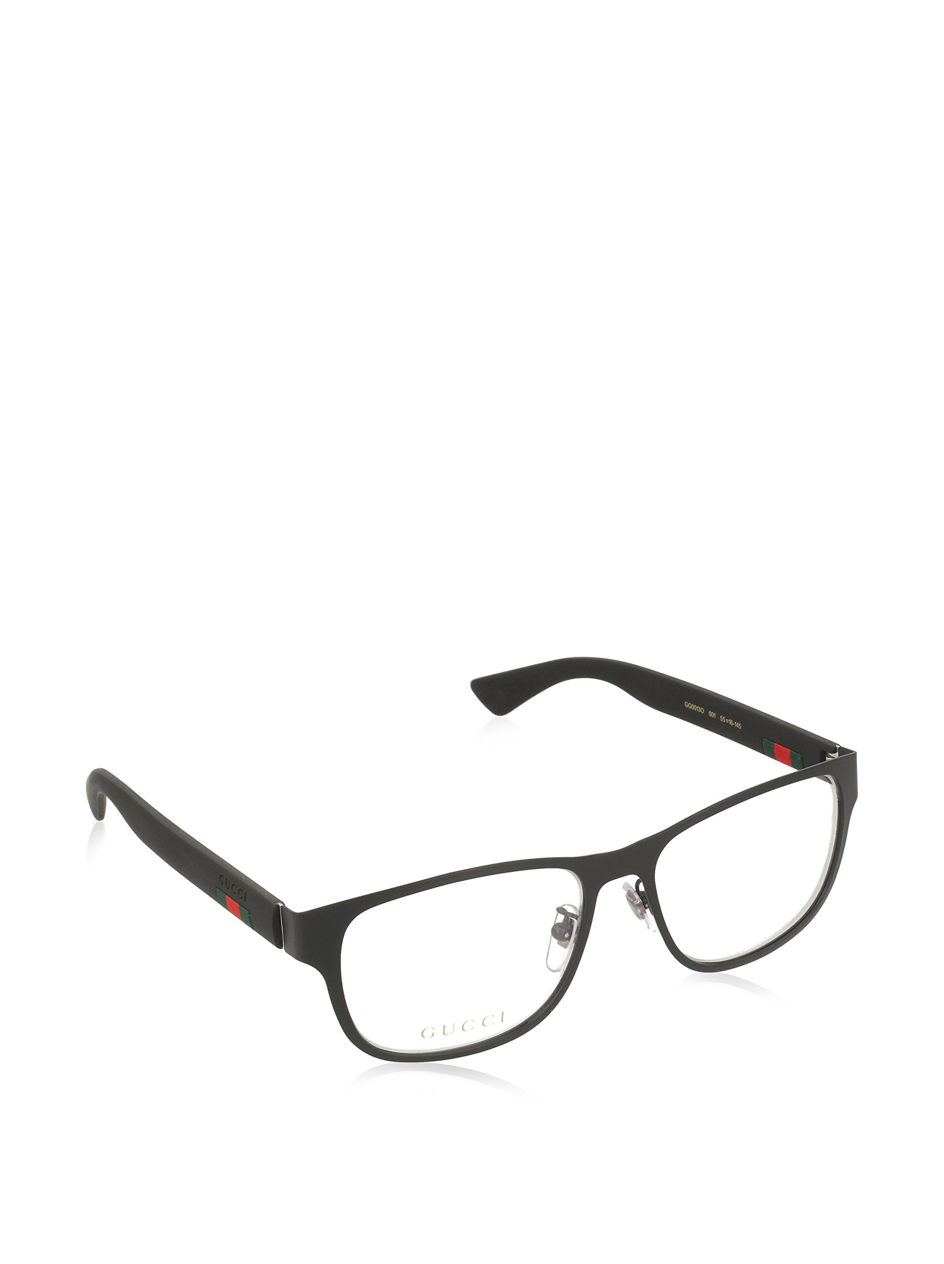 Gucci GG 0013O 001 Black Metal Square Eyeglasses 55mm