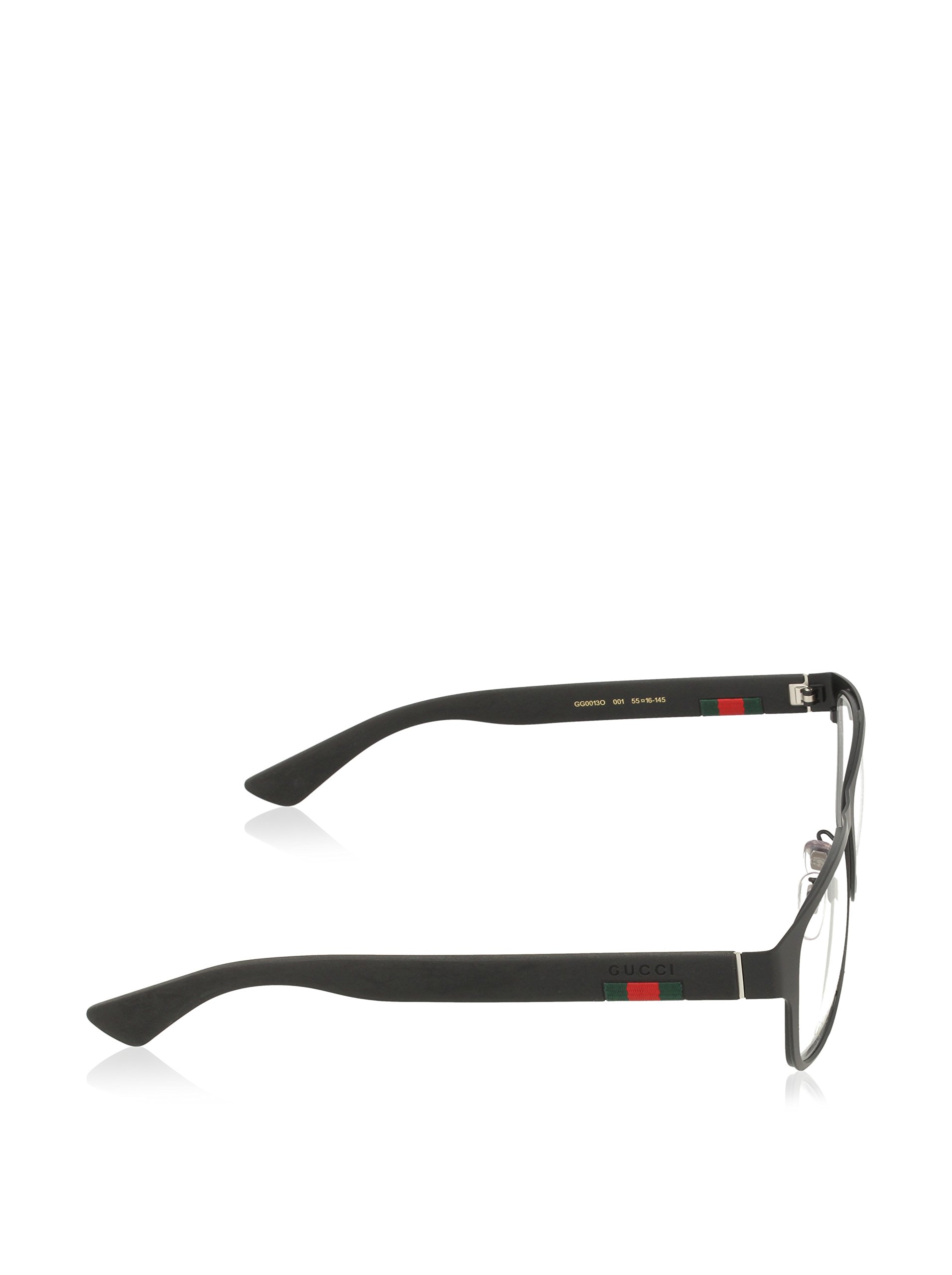 Gucci GG 0013O 001 Black Metal Square Eyeglasses 55mm