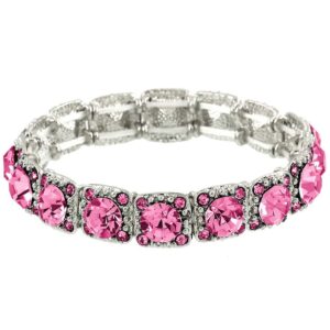 falari crystal stretch bracelet wedding bracelet (rose pink)