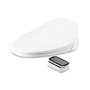 KOHLER 4108-96 PureWash E750 Elongated Electric Bidet Toilet Seat with Remote Control, Bidet Warm Water with Dryer for Existing Toilets, Biscuit