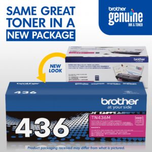 Brother Genuine Super High Yield Toner Cartridge, TN436M, Replacement Magenta Toner, Page Yield Up to 6,500 Pages, Amazon Dash Replenishment Cartridge, TN436