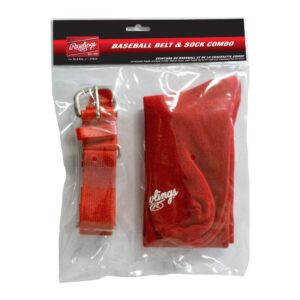 Rawlings Belt & Socks Combo | Baseball/Softball | Scarlet Red | Medium