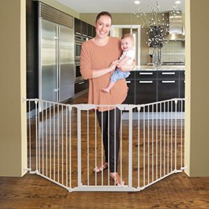 Dreambaby Newport Adapta Baby Gate - Use at Top or Bottom of Stairs - for Straight, Angled or Irregular Shaped Openings (White)