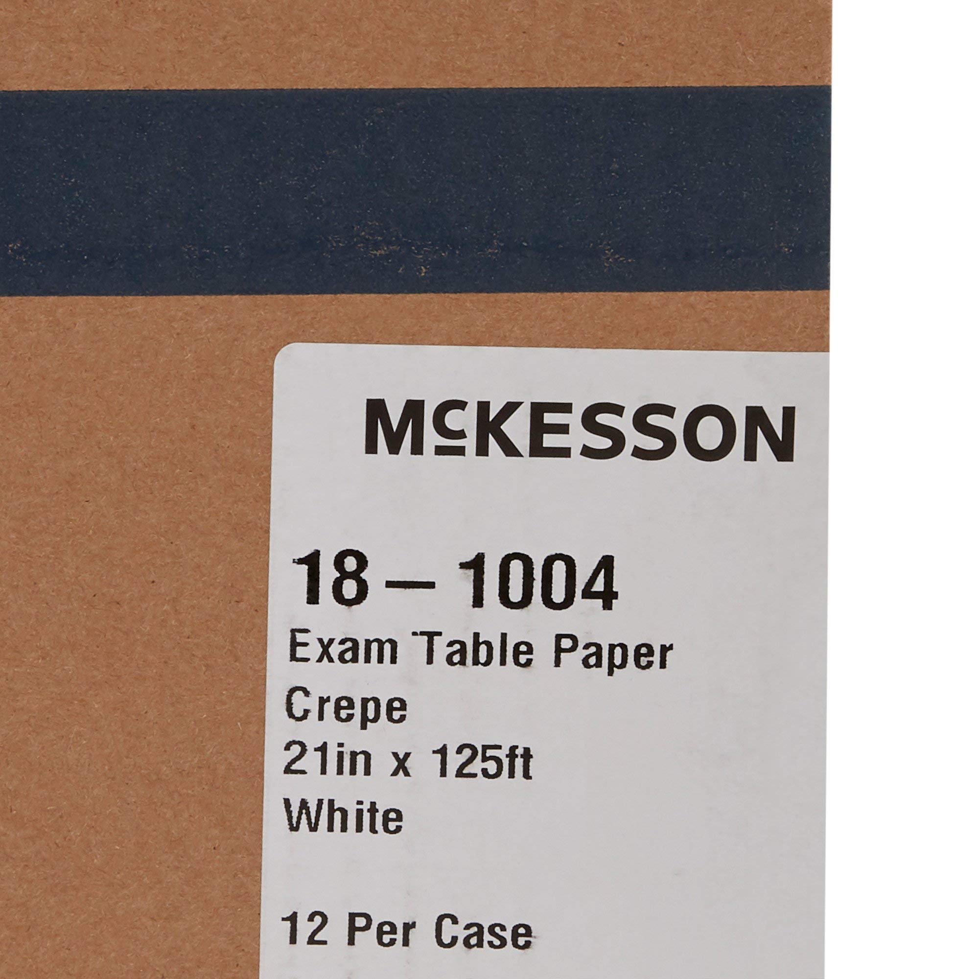 McKesson Exam Table Paper, Economy Crepe, White, 21 in x 125 ft, 12 Count