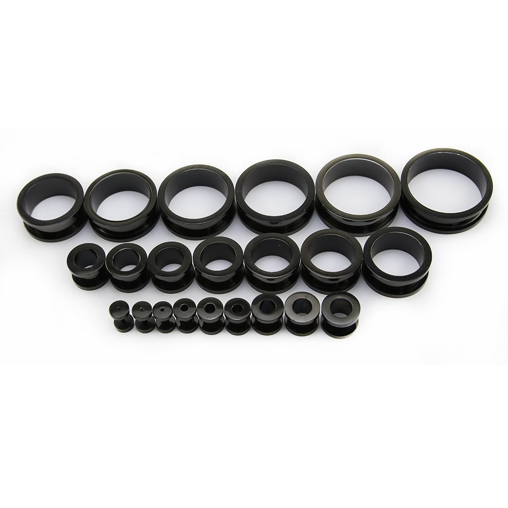 ZS 6 Pairs Stainless Steel Screw Fit Tunnels Plugs Flesh Expander Stretcher Ear Gauges Piercing (Gauge=7/16"(11mm))