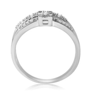 Hdiamonds 1/10 Carat Total Weight (cttw) Sterling Silver, White Diamond, Bridal Promise Ring for Women (Size: 8)