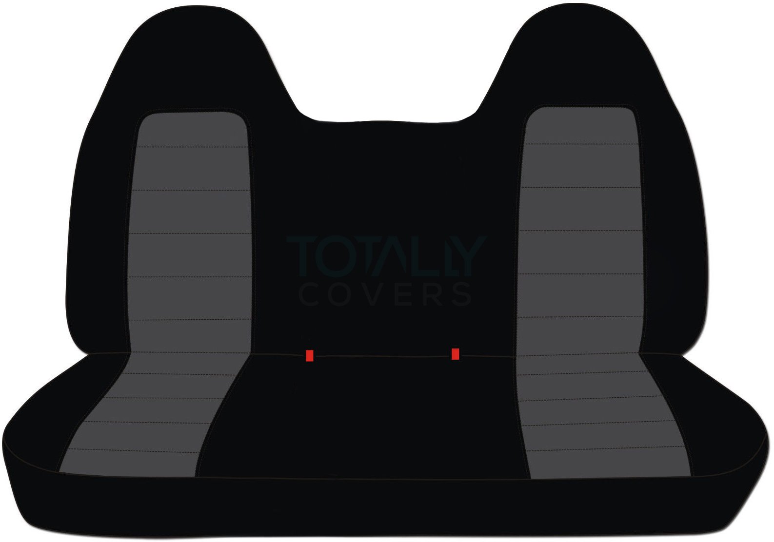 Totally Covers compatible with 1999-2004 Ford F-150 Two-Tone Truck Seat Covers (Front Solid Bench) with Molded Headrests: Black & Charcoal (21 Colors) F-Series F150