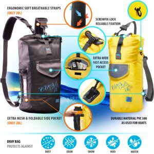 Luck route Dry Bags Waterproof (10L - Black) - Dry Bags for Kayaking Waterproof - Dry Sack Water Bag - Water Proof Bag - Waterproof Bags For Boating - Waterproof Backpacks - Waterproof Floating Bag