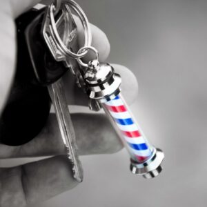 Barber Pole Light Up Keychain