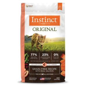 instinct original grain free recipe with real salmon natural dry cat food, 4.5 lb. bag