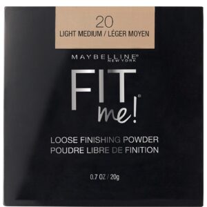 maybelline fit me loose setting powder, face powder makeup & finishing powder, light medium, 1 count