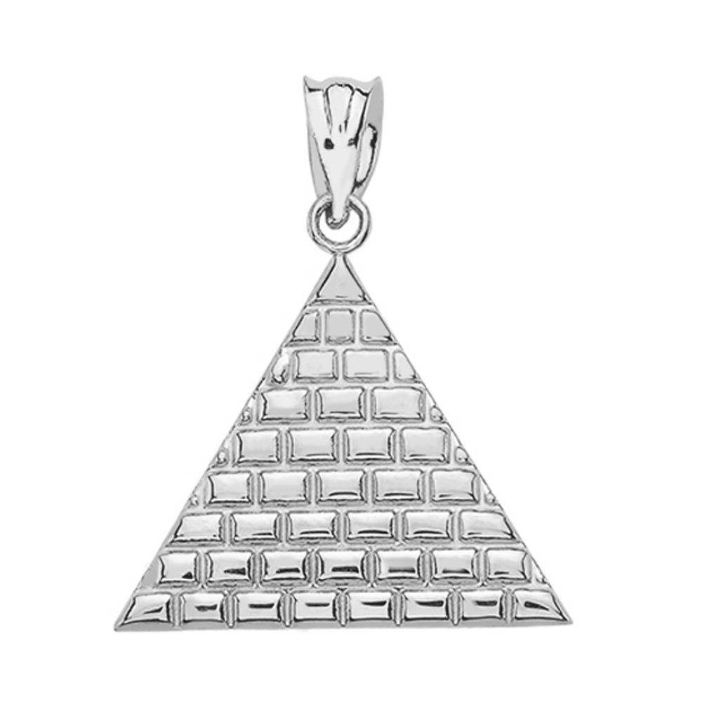 High Polish Sterling Silver Ancient Egypt Pyramid Shape Charm Pendant