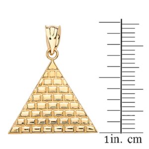 High Polish 14k Gold Ancient Egypt Pyramid Shape Charm Pendant