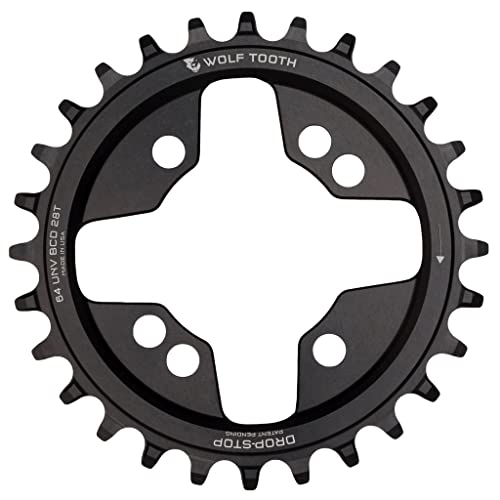 Wolf Tooth 64 mm BCD Round Mountain Bike Chainrings (26 Tooth Universal, Drop-Stop A, MTB)