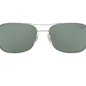 Ray-Ban Men's Rb3515 Square Sunglasses, Gunmetal/Polarized Green Mirrored Silver, 61 mm