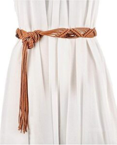 womens bohemian rope tassel braid waist belt woven skinny chain belt for skirt dress