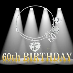 Infinity Collection 60th Birthday Charm Bracelet, Fabulous and Sixty Birthday Gifts for Women, 60th Birthday Gift Ideas