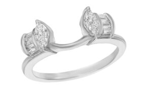 jewel zone us white natural diamond solitaire enhancer guard ring wrap in 14k solid gold (1/3 ct)