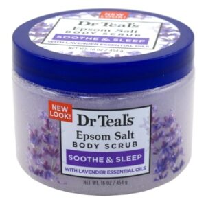 dr teals exfoliate & renew lavender epsom salt body scrub 16 oz (pack of 2)