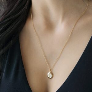 Honeycat Keepsake Mini Locket Necklace in 18k Gold Plate Minimalist, Delicate Jewelry (G)