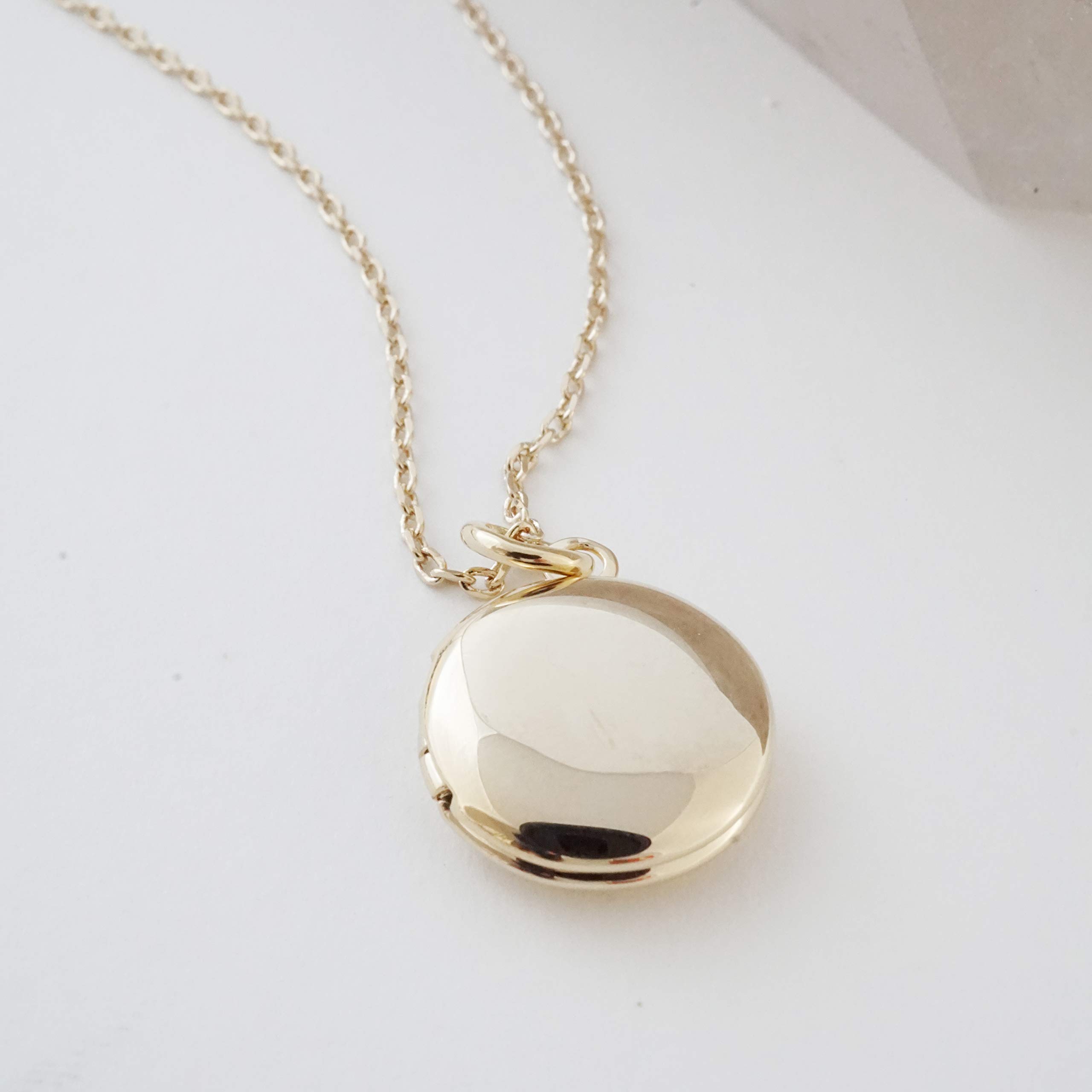 Honeycat Keepsake Mini Locket Necklace in 18k Gold Plate Minimalist, Delicate Jewelry (G)