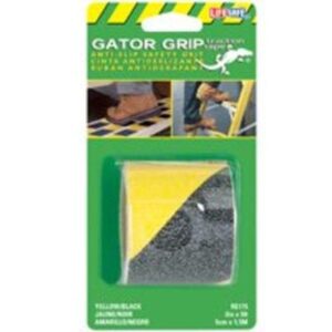 incom re175 2 x 5' yellow & black gator grip anti slip safety grit tap