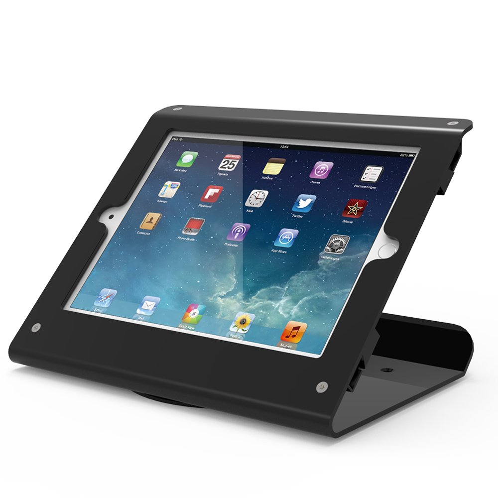 Beelta Kiosk Tablet Stands - 360 Swivel Base, iPad Desktop Stand for iPad Air 1 2, Pro 9.7, iPad 5 6 Gen All Metal Black, BSC102B