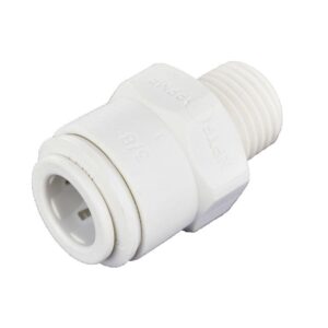 john guest 3/8 inch od x 1/4 inch npt male connector, push to connect plastic plumbing fitting, pp011222wp