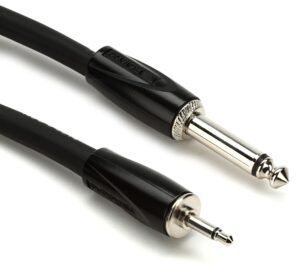 roland black series interconnect cable, 3.5mm mono to 1/4-inch mono, 3-feet