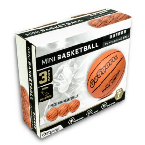 GoSports 7 Inch Mini Basketball 3 Pack with Premium Pump - Perfect for Mini Hoops or Training