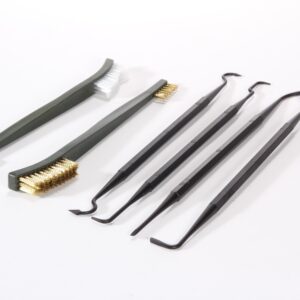 Lyman 6 Piece Pick & Brush Gun Cleaning Kit Brass/Nylon, Black, One Size, 04038