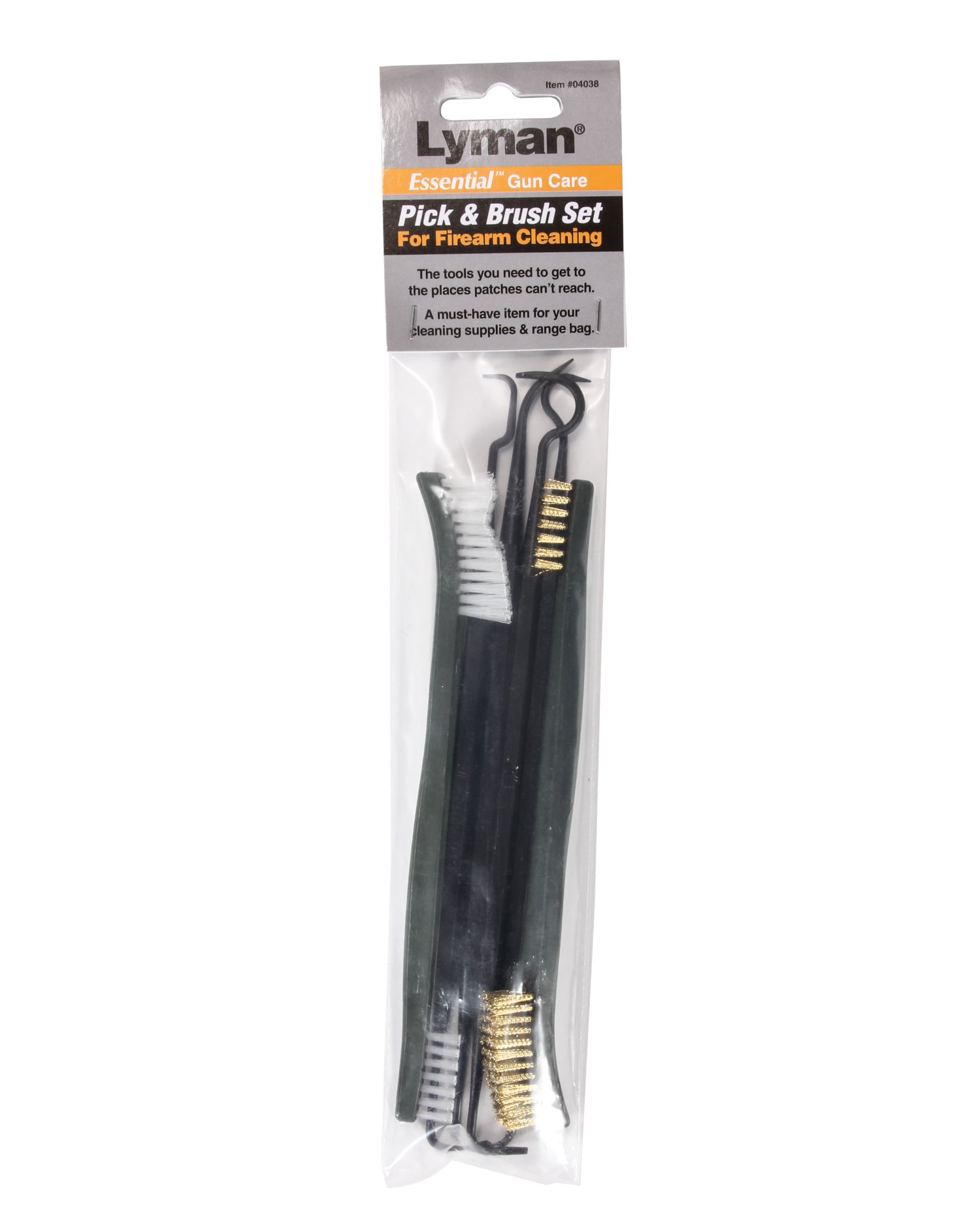 Lyman 6 Piece Pick & Brush Gun Cleaning Kit Brass/Nylon, Black, One Size, 04038