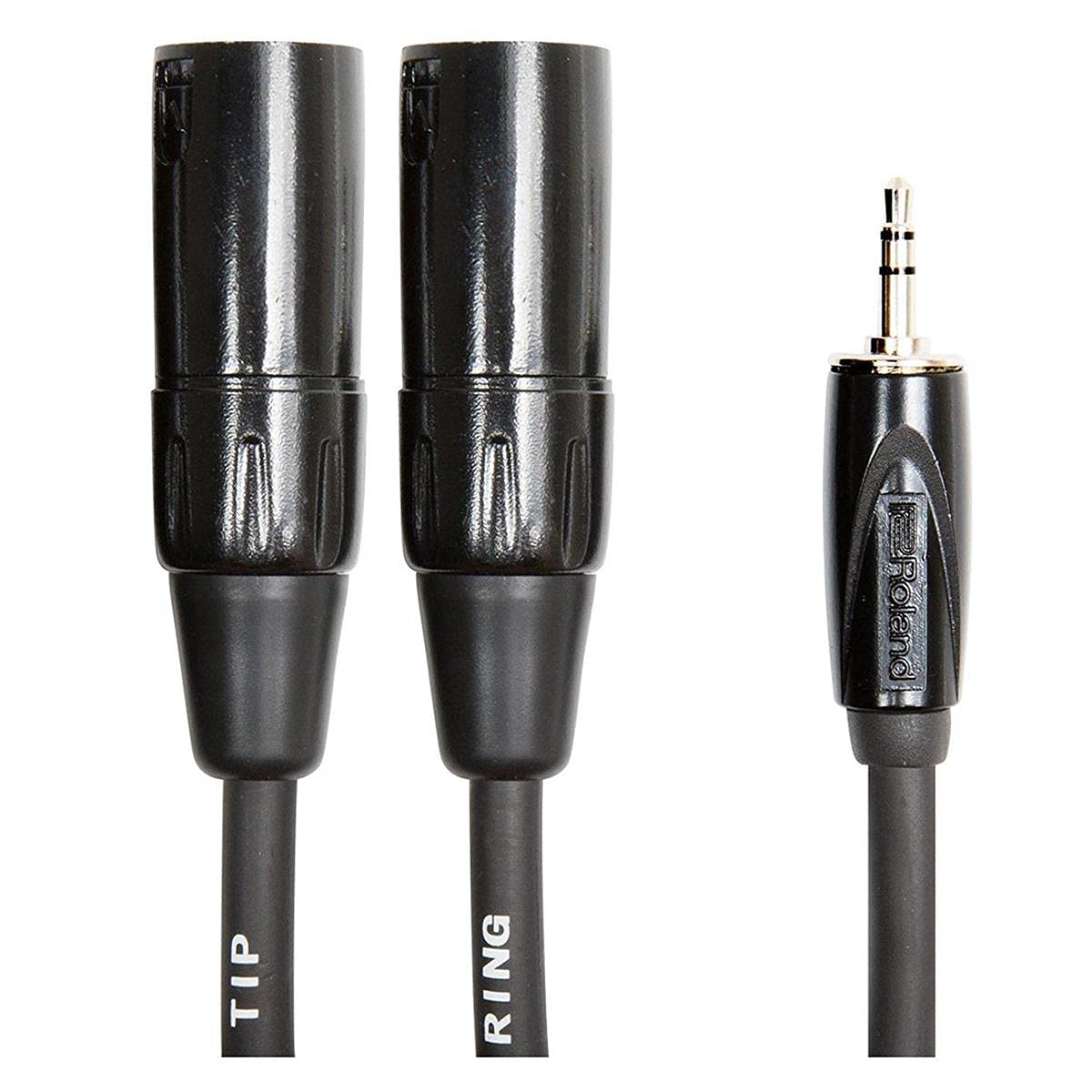 Roland Black Series Interconnect Cable, 3.5 mm to Dual XLR (Male), Y-Cable, 15-Feet