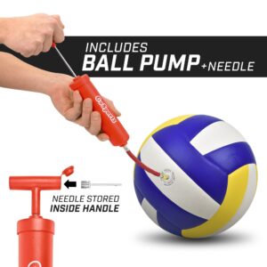 GoSports Indoor Competition Volleyball - Made from Synthetic Leather - Includes Ball Pump - Regulation Size and Weight (Choose Single Ball or Six Pack)